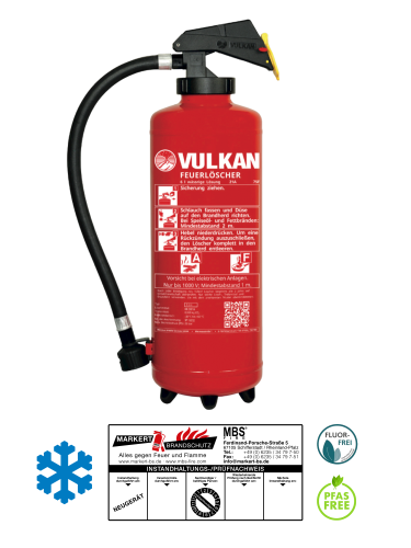 Vulkan F6H 6l frostsicher Fettbrand Feuerlöscher 40F fluorfrei